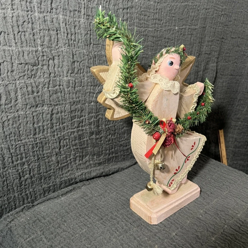 Vintage Wooden Angel Figurine Christmas Décor – 13